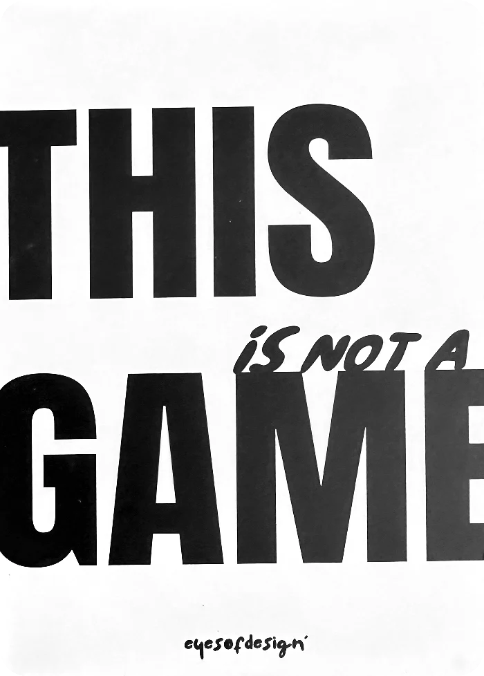 Carte réelle — verso blanc This is Not a Game
